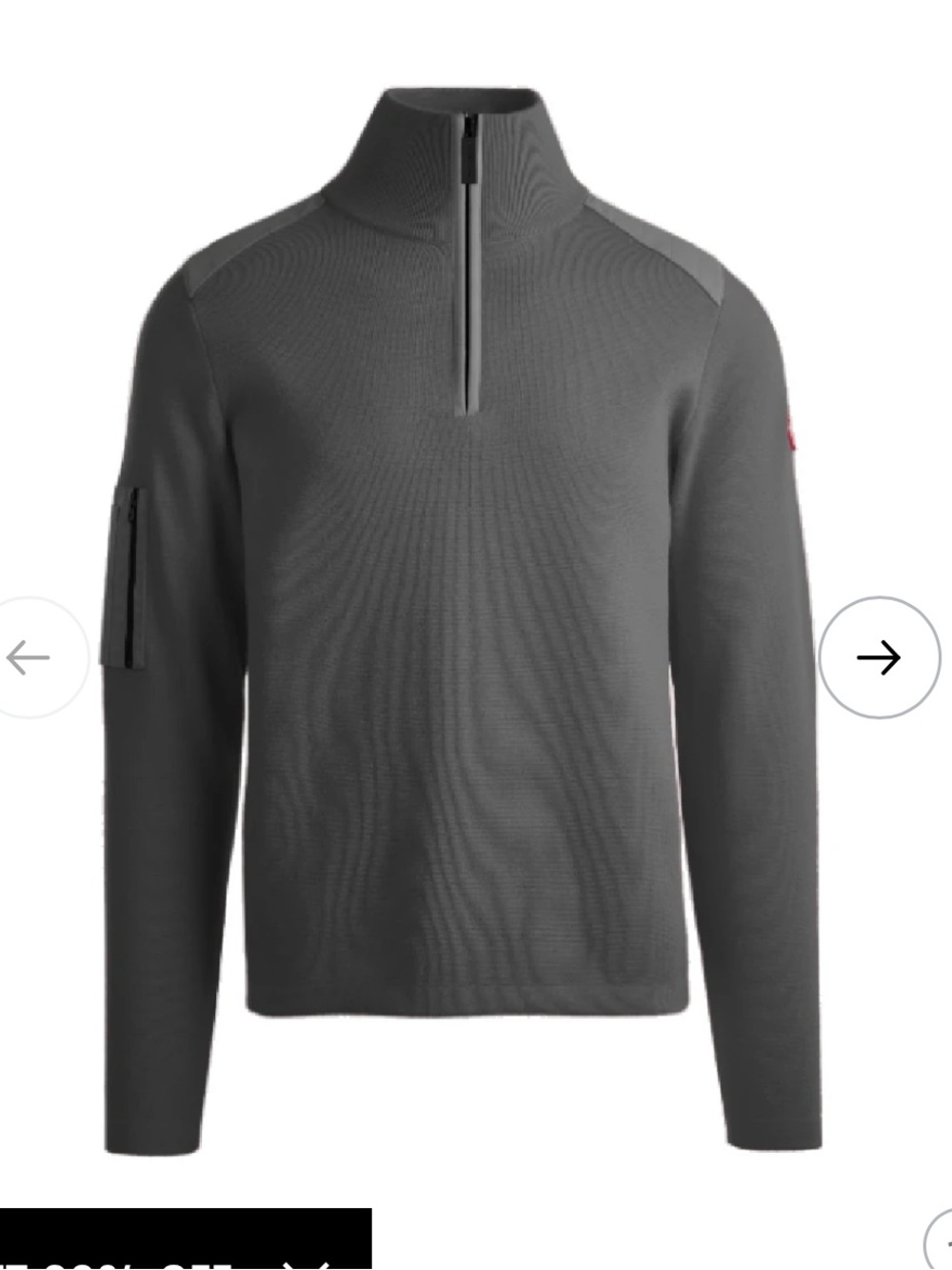 Canada Goose Men’s 1/4 Zip Sweater - Gray